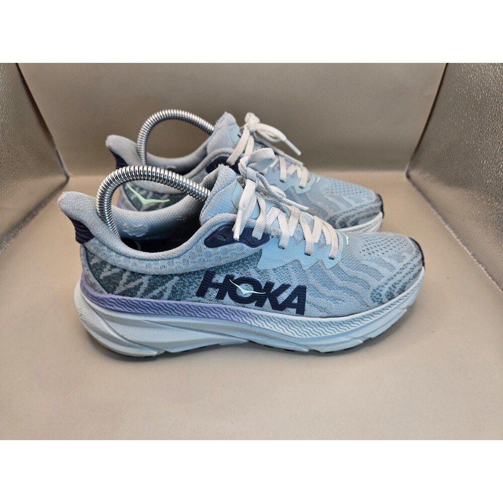 Hoka One One Challenger ATR 7 Trail Shoes Womens 7B Blue Running Hiking Sneakers